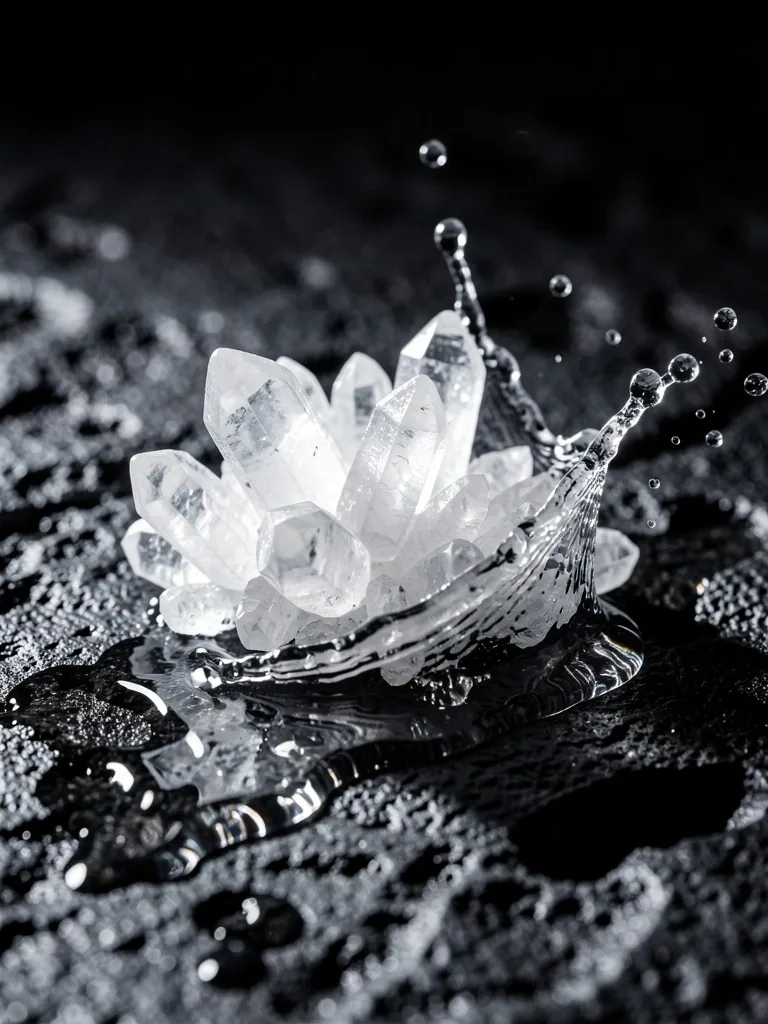 Electrolyte minerals in glass vessel