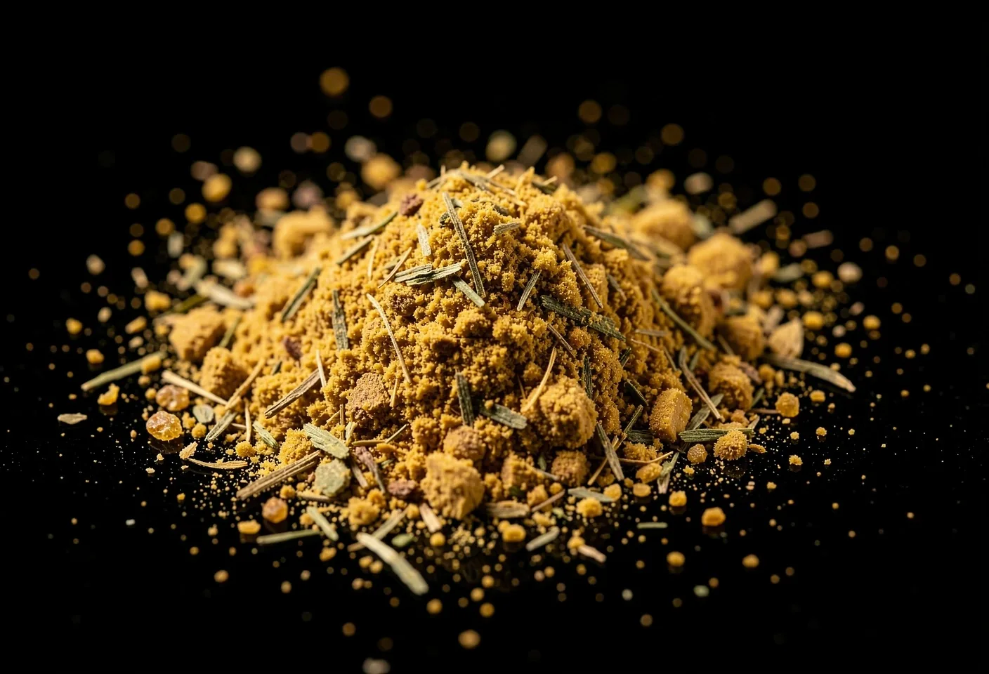 Close-up of natural supplement powder texture